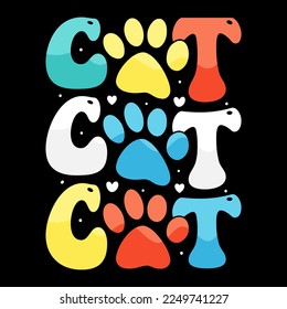 Cat t-shirt design, Cat t-shirt, cat vector T-shirt,  trendy cat t-shirt