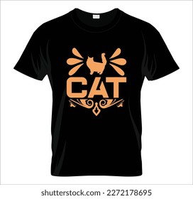 Cat t-shirt design victor concept 