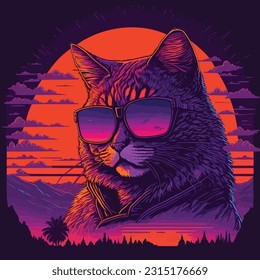 Cat t-shirt designs cat illustration
