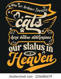 The cat t-shirt features a cute and playful design that showcases a cat or cats in various poses.  The graphic print is bold and eye-catching