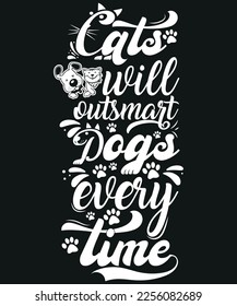 The cat t-shirt features a cute and playful design that showcases a cat or cats in various poses.  The graphic print is bold and eye-catching