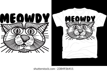 Cat T-shirt, Funny 'Meowdy' T-shirt,