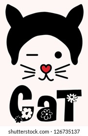 cat / T-shirt graphics / cute cartoon characters / cute graphics for kids / Book illustrations / textile graphic