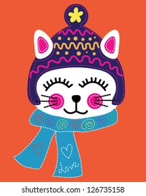 cat / T-shirt graphics / cute cartoon characters / cute graphics for kids / Book illustrations / textile graphic