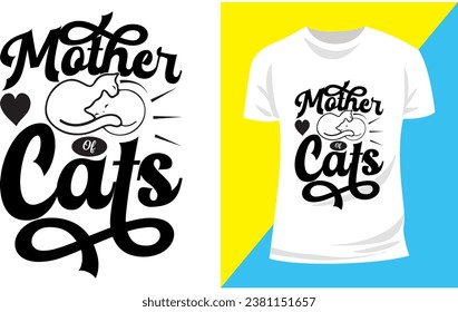 Cat T-shirt,  Typography Design,  Custom Tee, Pet Lover,  Quote Design Animal, Clothing, Fashion Design,  Paw Vector,  Vector PNG, Meow, Template, Tee Shirt,  Bundle Typographic, Print On Demand, 