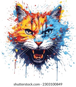 A Cat T-shirt , vector illustration, Animals