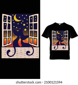 Cat T-shirt.Vector illustration.T-shirt graphics Can be used for print, children wear, Baby shower celebration and poster.Cat label.Cat logo.