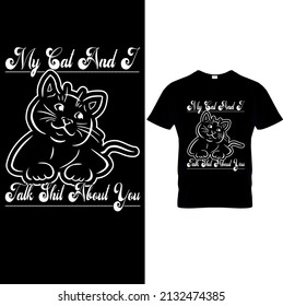 Cat T-shirt.Vector illustration.T-shirt graphics Can be used for print, children wear, Baby shower celebration and poster.Cat label.Cat logo.