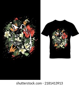 Cat T-shirt.Vector illustration.T-shirt graphics Can be used for print, children wear, Baby shower celebration and poster.Cat label.Cat logo.