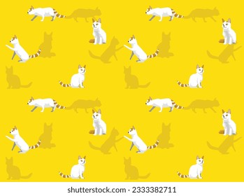Cat Turkish Van Cute Cartoon Seamless Wallpaper Background