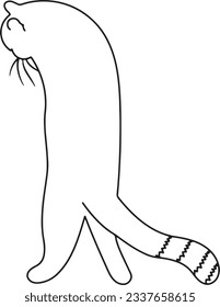 Cat turn away back, minimal line style.