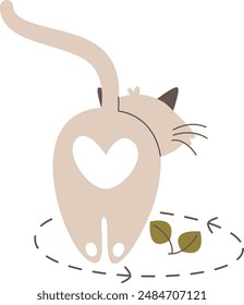 Gato dando la vuelta a la Ilustración vectorial