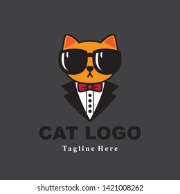 Cat Tuxedo logo Template Design Vector, eps 10