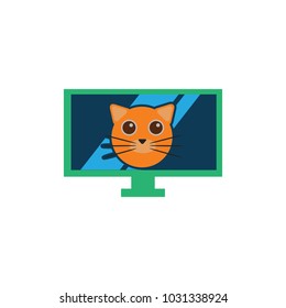 Cat Tv Logo Icon Design