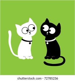 Cat twins. Vector illustration