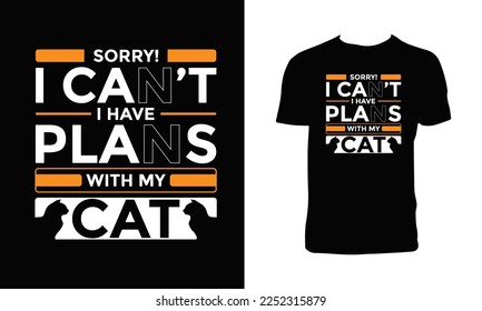 Cat Typography And Calligraphy T Shirt Design 