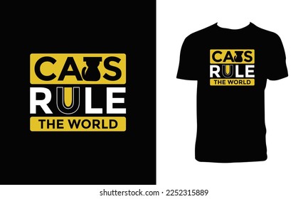 Cat Typography And Calligraphy T Shirt Design 