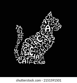  a Cat typography funny poster