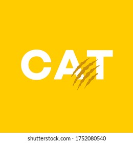  cat typography with a seamless scratch of Cat's claw