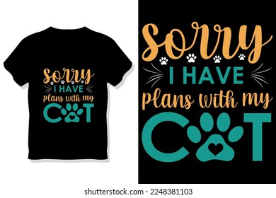 cat typography t shirt design
