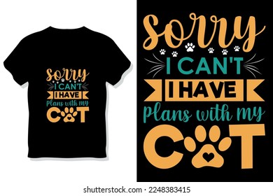 cat typography  t shirt design