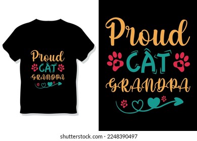 cat  typography t shirt design