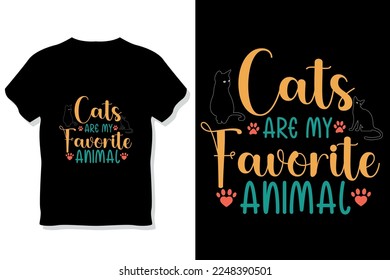 cat  typography t shirt design