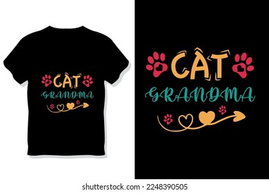 cat  typography t shirt design