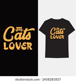 Cat typography t shirt design