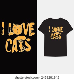 Cat typography t shirt design