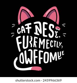 Cat typography T shirt Design