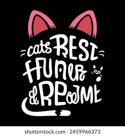 Cat typography T shirt Design