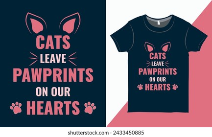 Cat Typography Tee Shirt Design Vector, Animal Lovers Typography Slogan for Tee Shirts