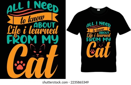 cat typography t-shirt design beautiful cat template 100% vector best Vector graphic for T-Shirt illustration and other uses. print ready File any products