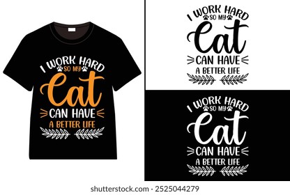 Cat typography t-shirt design, Typography T-shirt Design, Cat day t shirt design, Cat t shirt