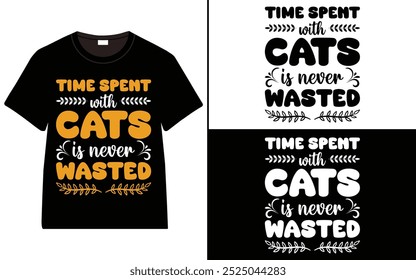 Cat typography t-shirt design, Typography T-shirt Design, Cat day t shirt design, Cat t shirt