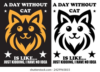 cat typography t-shirt design vector