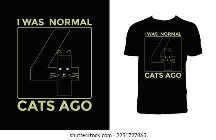 Cat Typography Vector T Design. 