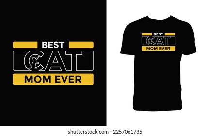 Cat Typography Vector T Shirt Design 