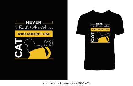 Cat Typography Vector T Shirt Design 