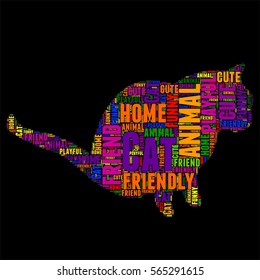 Cat Typography word cloud colorful Vector illustration