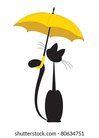 Cat In Umbrella