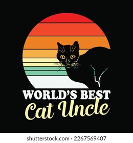 Cat  Uncle Vintage Eighties Style Funny Retro