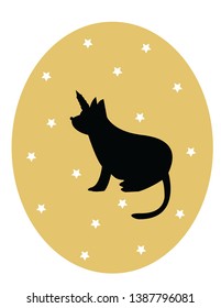 cat unicorn fairy tale illustration. stylish and modern. 