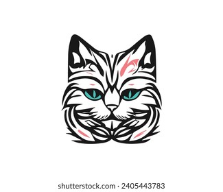 Cat use for logo poster and background  Animal art collection Cats. Good for print T shirt. Design template ep10 free 