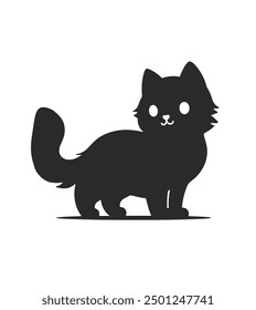 cat vactor, silhouette for cat lover and cat t-shirt designer