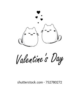 Cat . Valentine's Day