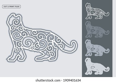 Cat Vector 3D Layered Eps 10