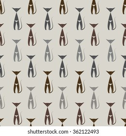 Cat vector art background design for fabric and decor. Seamless pattern