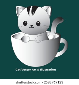 Cat Vector Art .eps File Illustration